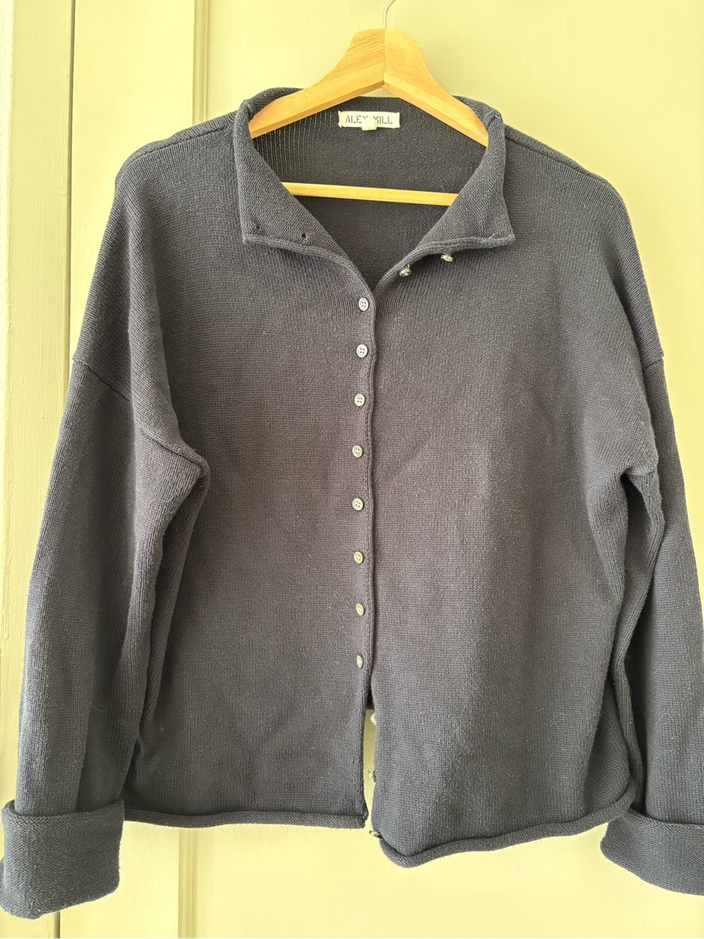 Alex Mill Taylor Cardigan Navy Button-Front Knit Cardigan